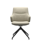 Mint Low Back Dining Chair - Paloma Light Grey - Matte Black Swivel Base - Armchair