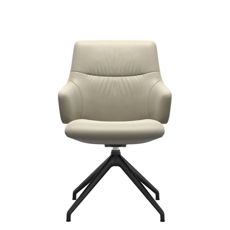 Mint Low Back Dining Chair - Paloma Light Grey - Matte Black Swivel Base - Armchair