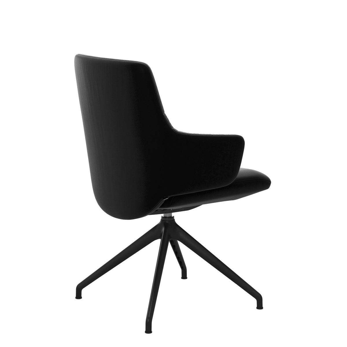 Mint Low Back Dining Chair - Paloma Black - Matte Black Swivel Base - Armchair