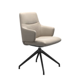 Mint Low Back Dining Chair - Paloma Fog - Matte Black Swivel Base - Armchair