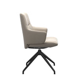 Mint Low Back Dining Chair - Paloma Fog - Matte Black Swivel Base - Armchair