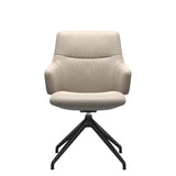 Mint Low Back Dining Chair - Paloma Fog - Matte Black Swivel Base - Armchair