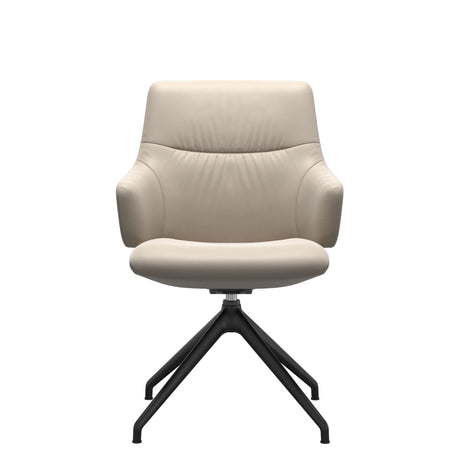 Mint Low Back Dining Chair - Paloma Fog - Matte Black Swivel Base - Armchair