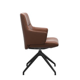 Mint Low Back Dining Chair - Paloma New Cognac - Matte Black Swivel Base - Armchair
