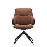 Mint Low Back Dining Chair - Paloma New Cognac - Matte Black Swivel Base - Armchair