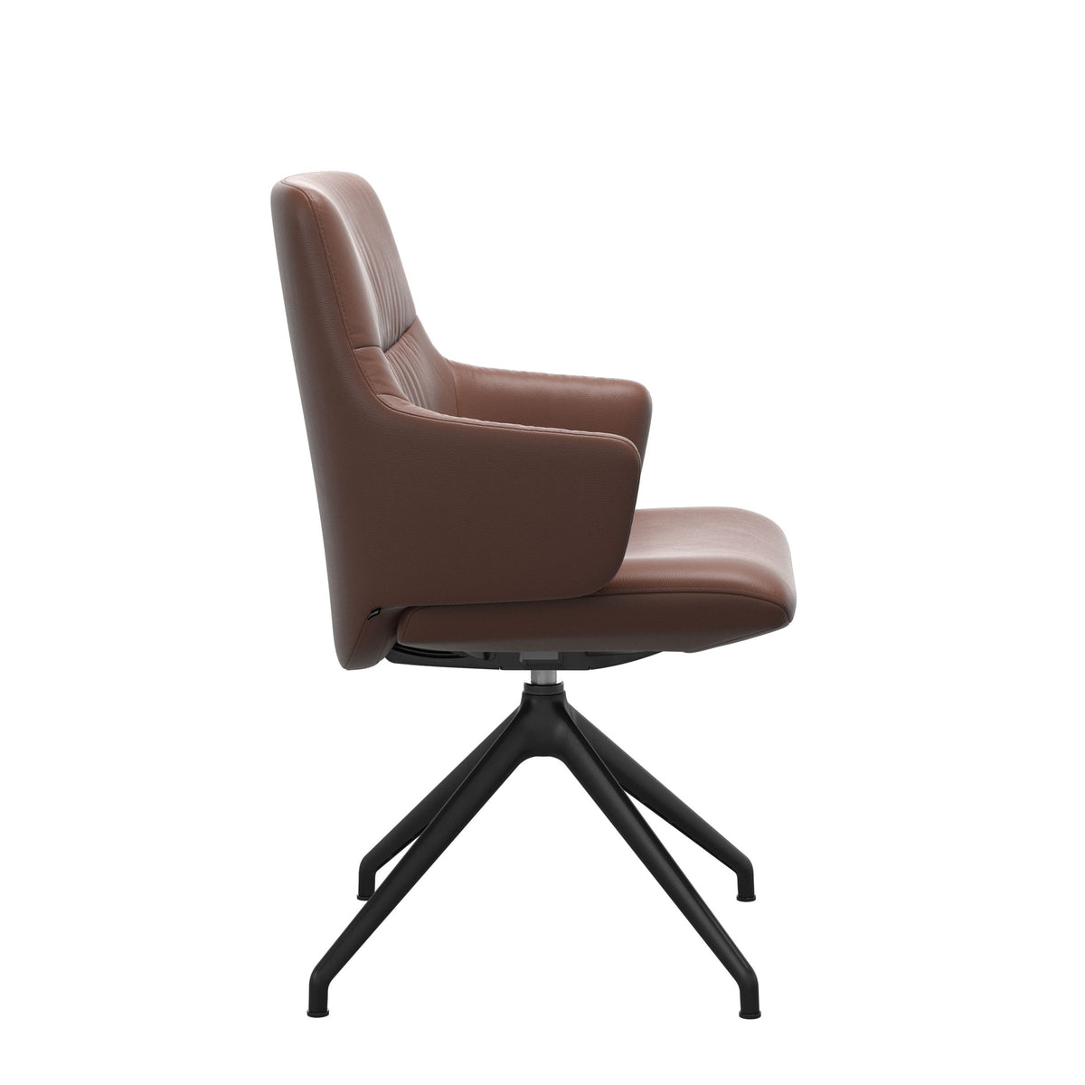 Mint Low Back Dining Chair - Paloma Copper - Matte Black Swivel Base - Armchair