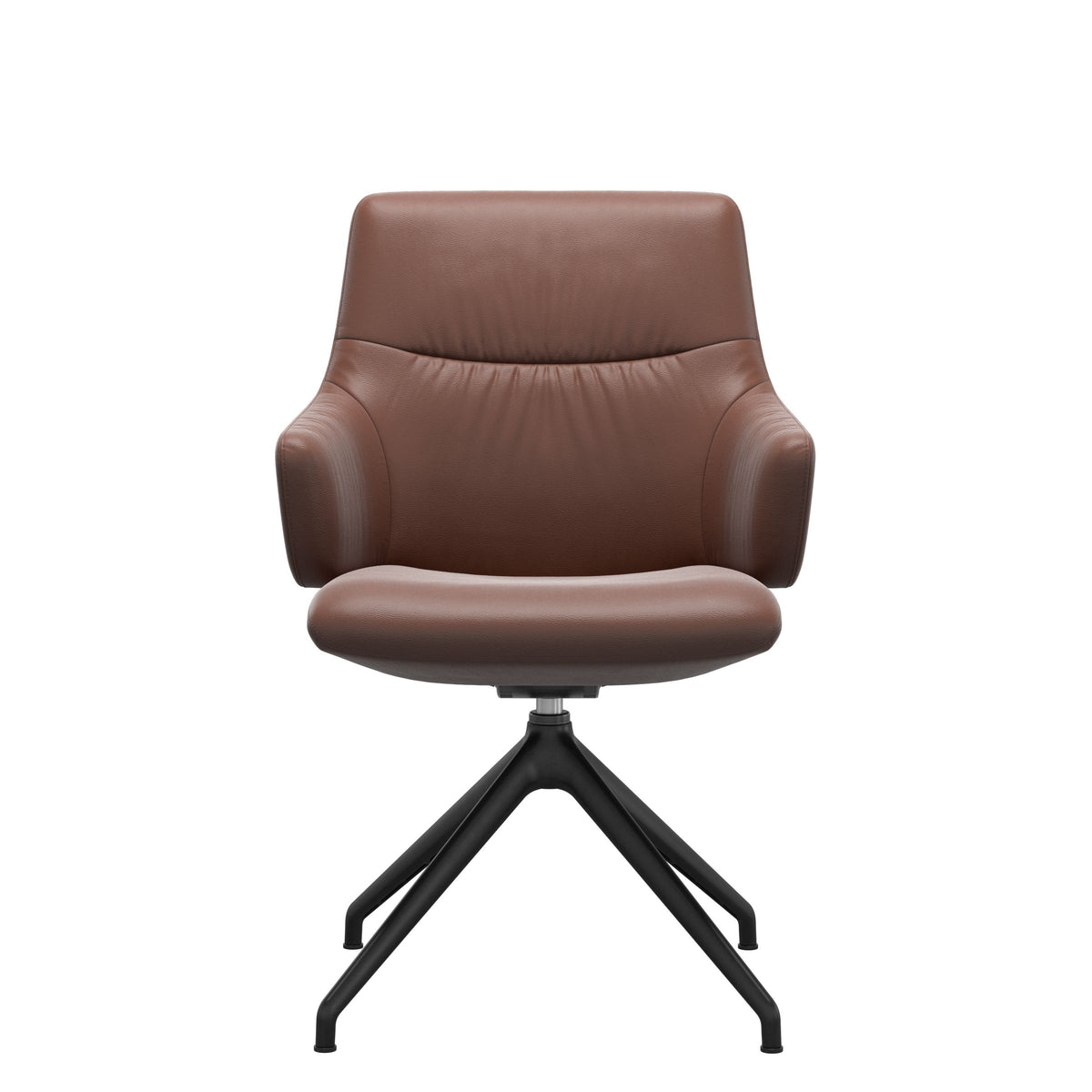 Mint Low Back Dining Chair - Paloma Copper - Matte Black Swivel Base - Armchair