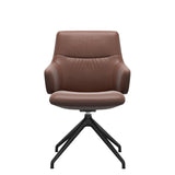 Mint Low Back Dining Chair - Paloma Copper - Matte Black Swivel Base - Armchair
