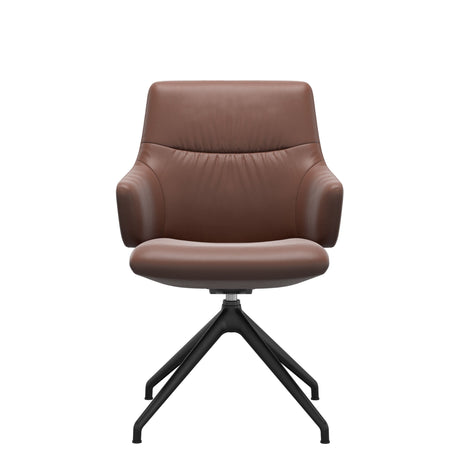 Mint Low Back Dining Chair - Paloma Copper - Matte Black Swivel Base - Armchair