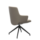 Mint Low Back Dining Chair - Paloma Mushroom - Matte Black Swivel Base - Armchair