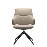 Mint Low Back Dining Chair - Paloma Mushroom - Matte Black Swivel Base - Armchair