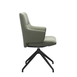 Mint Low Back Dining Chair - Paloma Shadow Green - Matte Black Swivel Base - Armchair