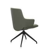 Mint Low Back Dining Chair - Paloma Shadow Green - Matte Black Swivel Base - Armchair