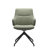 Mint Low Back Dining Chair - Paloma Shadow Green - Matte Black Swivel Base - Armchair