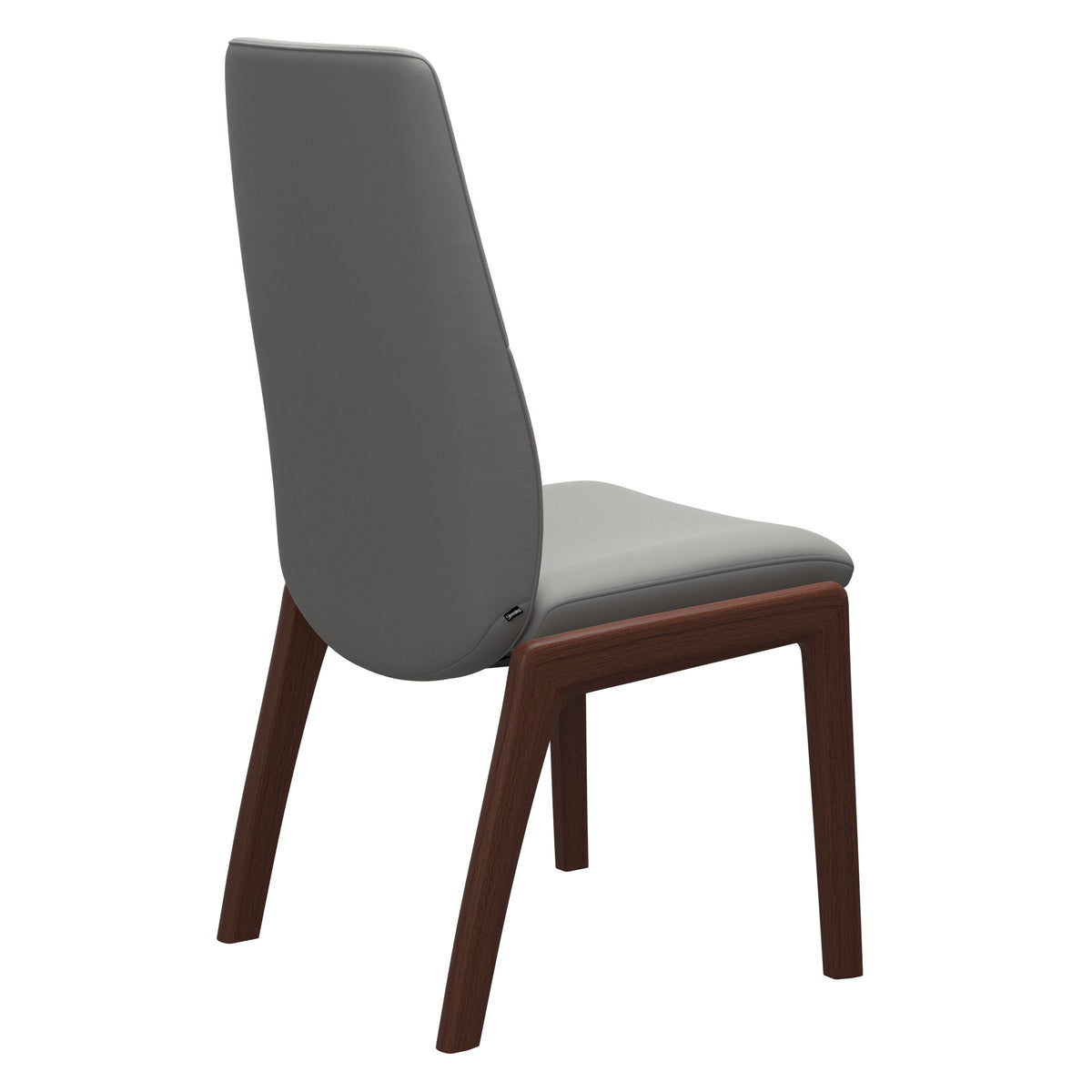 Mint High Back Dining Chair - Paloma Silver Grey - Walnut Wood - D100 Armless