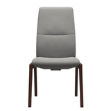 Mint High Back Dining Chair - Paloma Silver Grey - Walnut Wood - D100 Armless