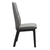 Mint High Back Dining Chair - Paloma Silver Grey - Black Wood - D100 Armless