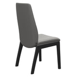 Mint High Back Dining Chair - Paloma Silver Grey - Black Wood - D100 Armless