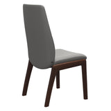 Mint High Back Dining Chair - Paloma Silver Grey - Brown Wood - D100 Armless