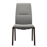 Mint High Back Dining Chair - Paloma Silver Grey - Brown Wood - D100 Armless