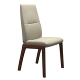 Mint High Back Dining Chair - Paloma Light Grey - Walnut Wood - D100 Armless