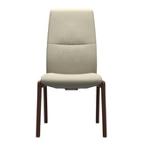 Mint High Back Dining Chair - Paloma Light Grey - Walnut Wood - D100 Armless