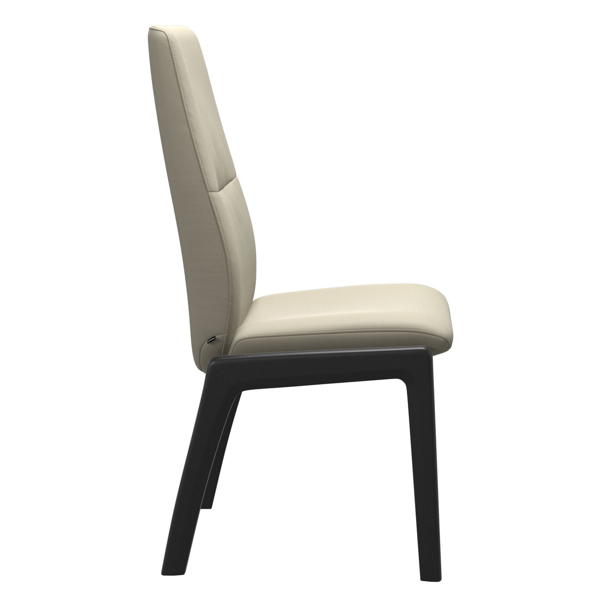 Mint High Back Dining Chair - Paloma Light Grey - Black Wood - D100 Armless