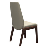 Mint High Back Dining Chair - Paloma Light Grey - Brown Wood - D100 Armless