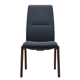 Mint High Back Dining Chair - Paloma Oxford Blue - Walnut Wood - D100 Armless