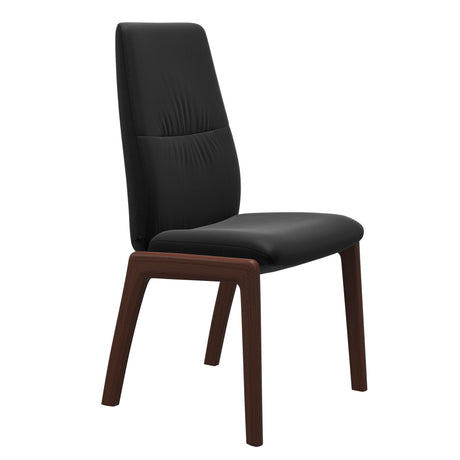 Mint High Back Dining Chair - Paloma Black - Walnut Wood - D100 Armless
