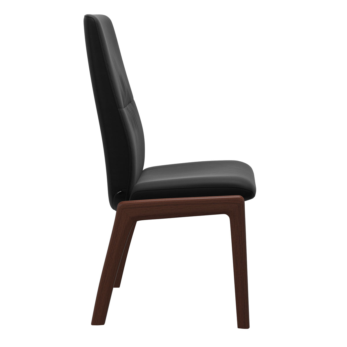 Mint High Back Dining Chair - Paloma Black - Walnut Wood - D100 Armless