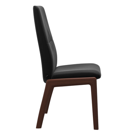 Mint High Back Dining Chair - Paloma Black - Walnut Wood - D100 Armless