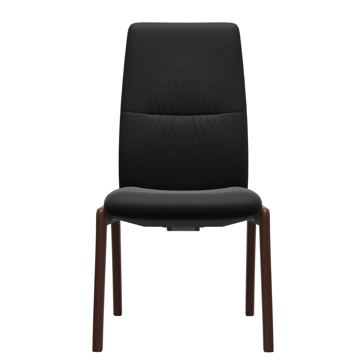 Mint High Back Dining Chair - Paloma Black - Walnut Wood - D100 Armless