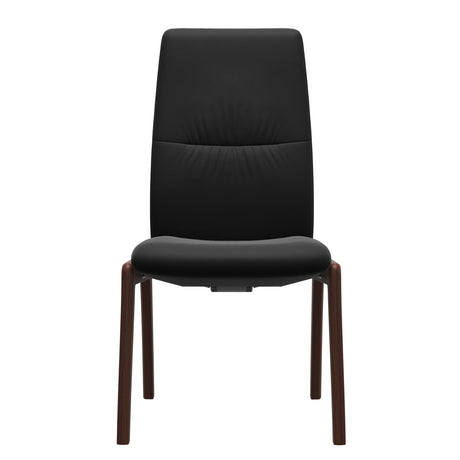 Mint High Back Dining Chair - Paloma Black - Walnut Wood - D100 Armless