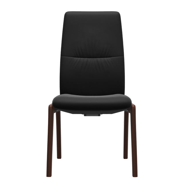 Mint High Back Dining Chair - Paloma Black - Walnut Wood - D100 Armless