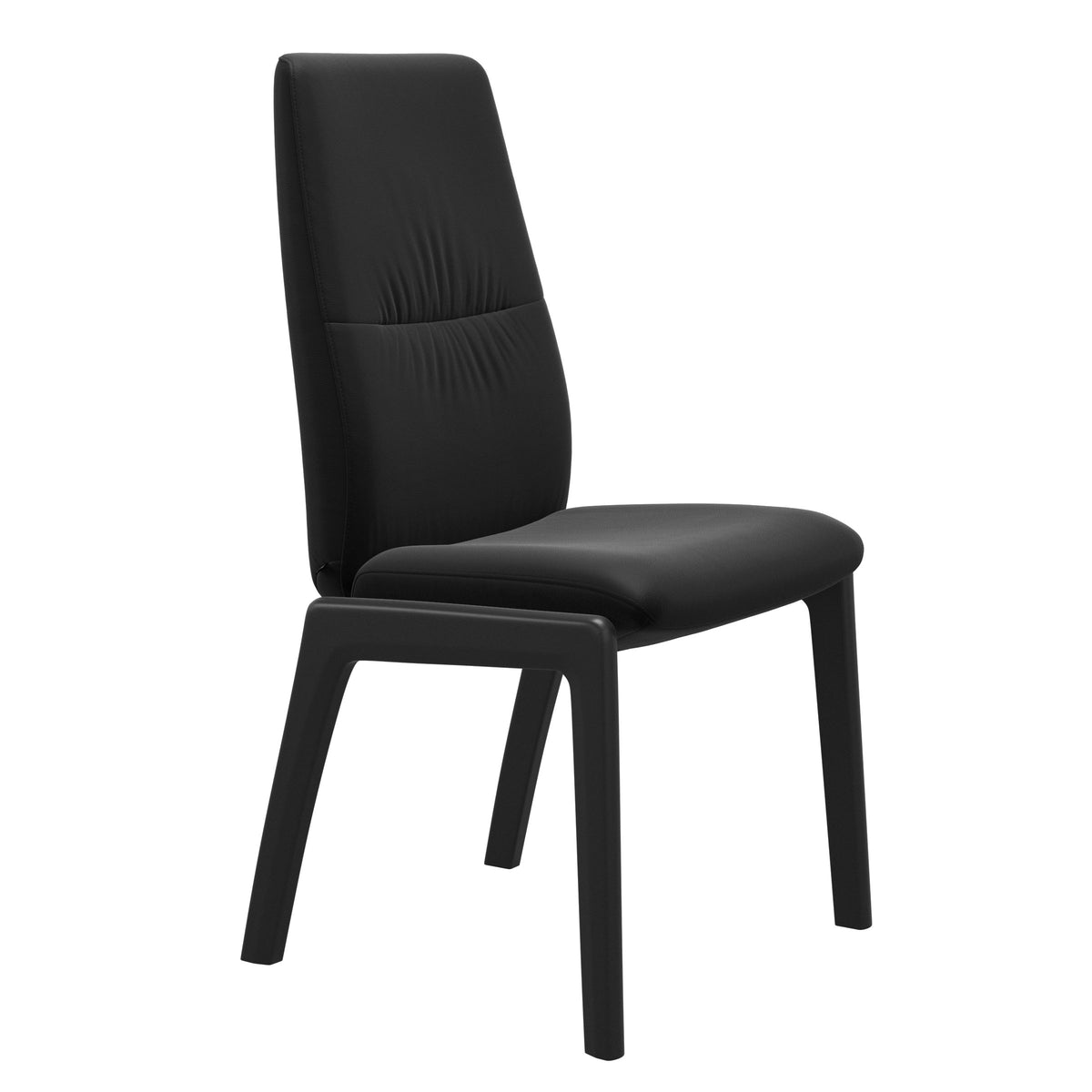 Mint High Back Dining Chair - Paloma Black - Black Wood - D100 Armless