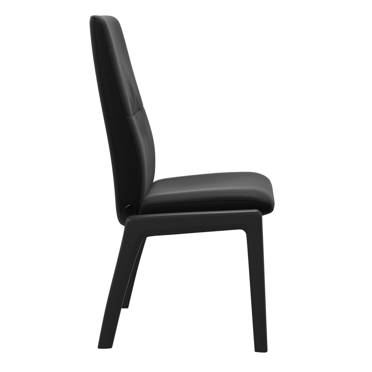 Mint High Back Dining Chair - Paloma Black - Black Wood - D100 Armless
