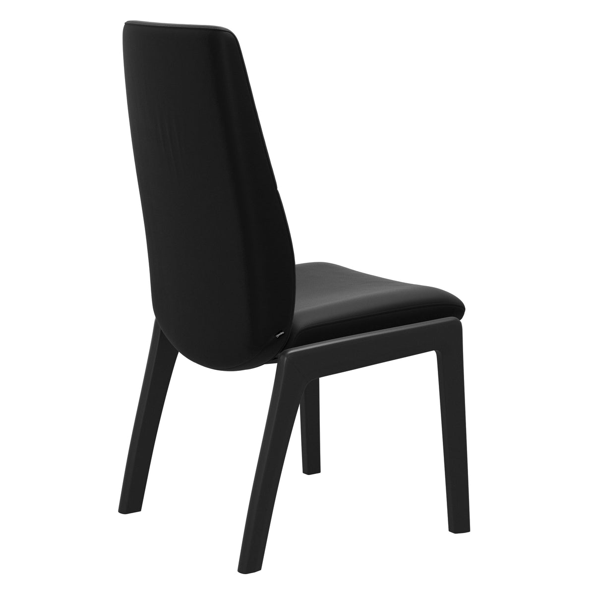Mint High Back Dining Chair - Paloma Black - Black Wood - D100 Armless