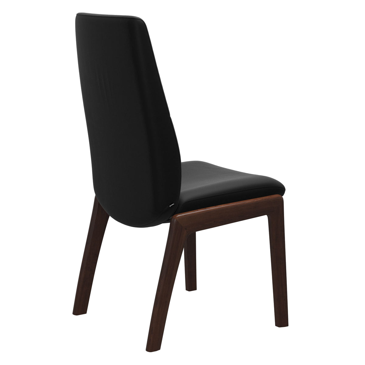 Mint High Back Dining Chair - Paloma Black - Brown Wood - D100 Armless