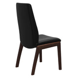 Mint High Back Dining Chair - Paloma Black - Brown Wood - D100 Armless