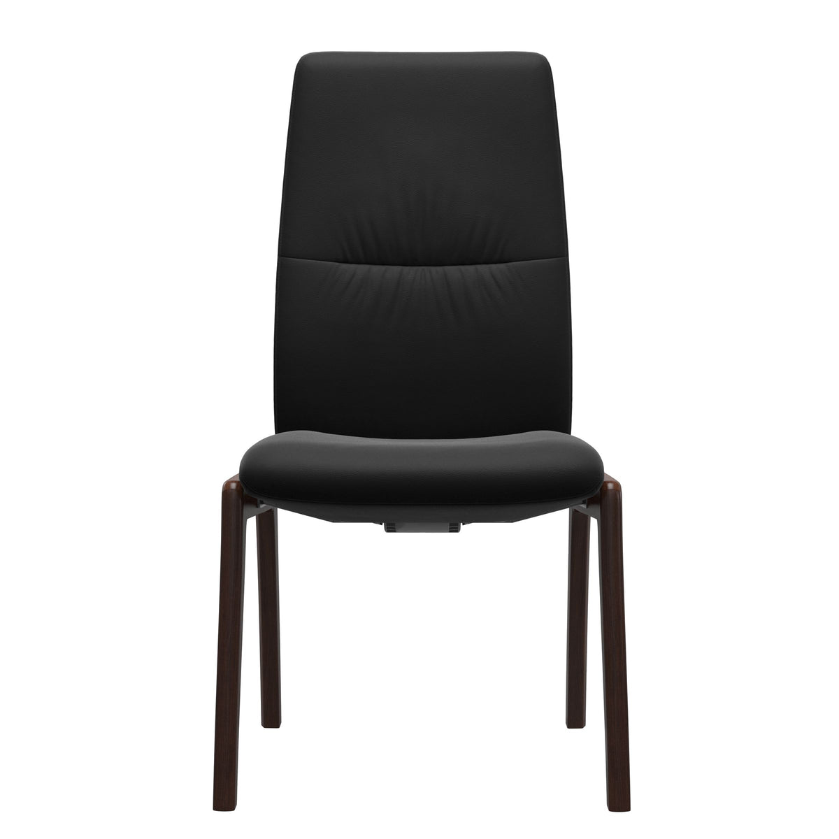 Mint High Back Dining Chair - Paloma Black - Brown Wood - D100 Armless
