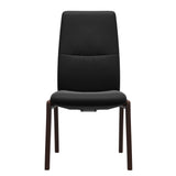 Mint High Back Dining Chair - Paloma Black - Brown Wood - D100 Armless