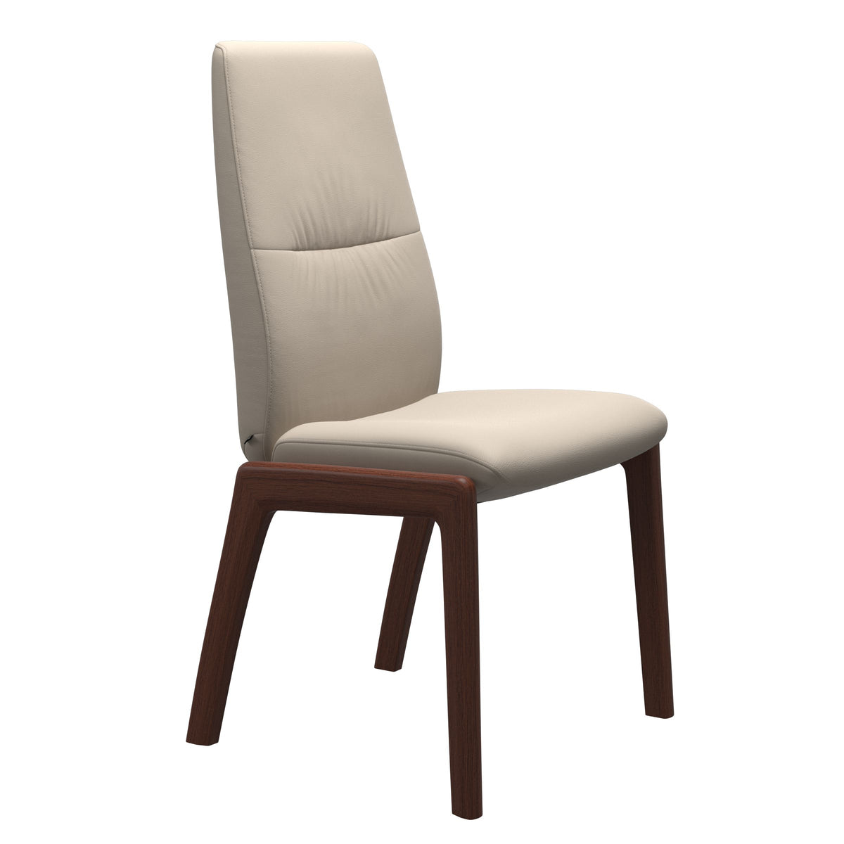 Mint High Back Dining Chair - Paloma Fog - Walnut Wood - D100 Armless
