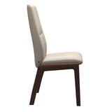 Mint High Back Dining Chair - Paloma Fog - Brown Wood - D100 Armless