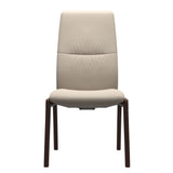 Mint High Back Dining Chair - Paloma Fog - Brown Wood - D100 Armless