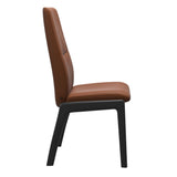Mint High Back Dining Chair - Paloma New Cognac - Black Wood - D100 Armless