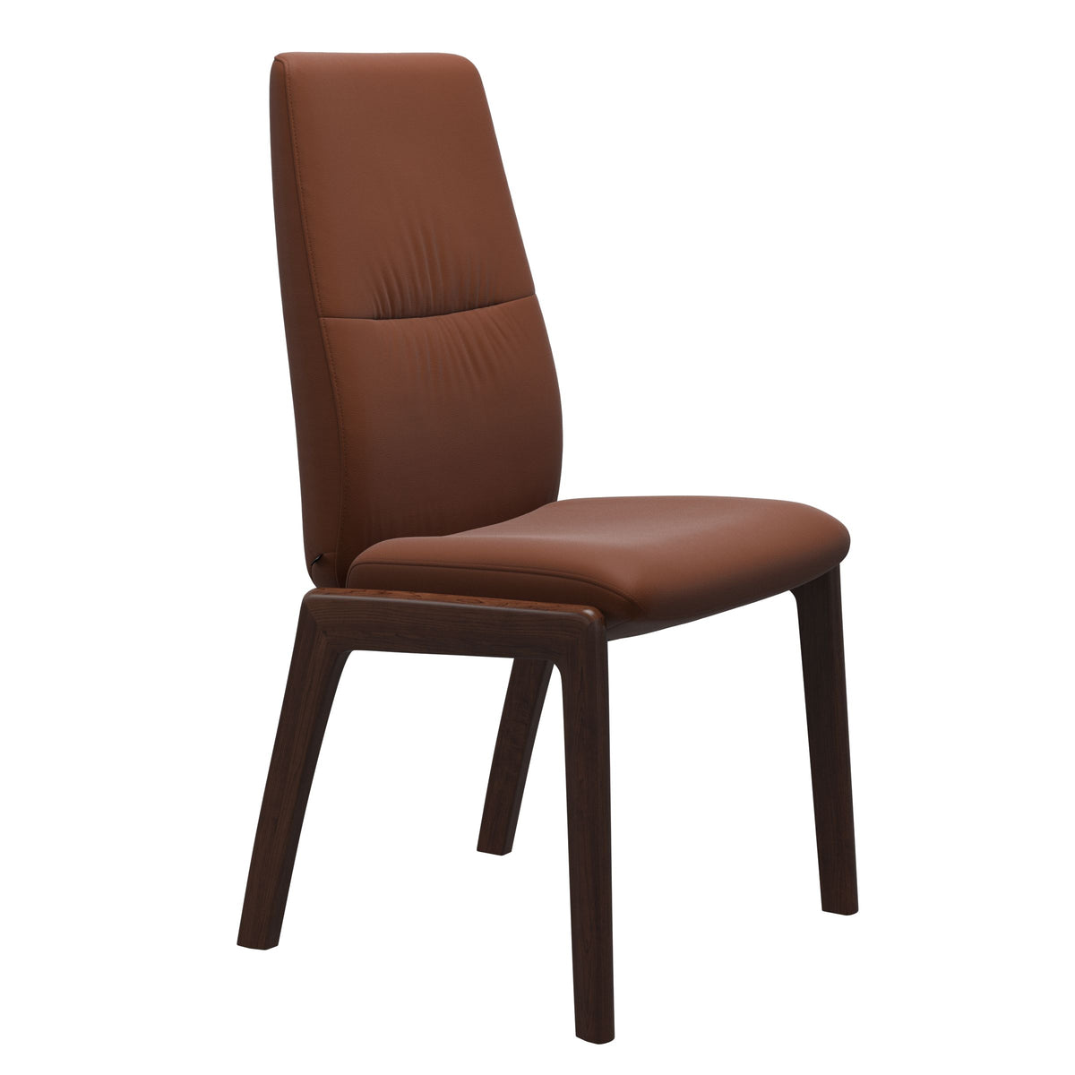 Mint High Back Dining Chair - Paloma Copper - Brown Wood - D100 Armless