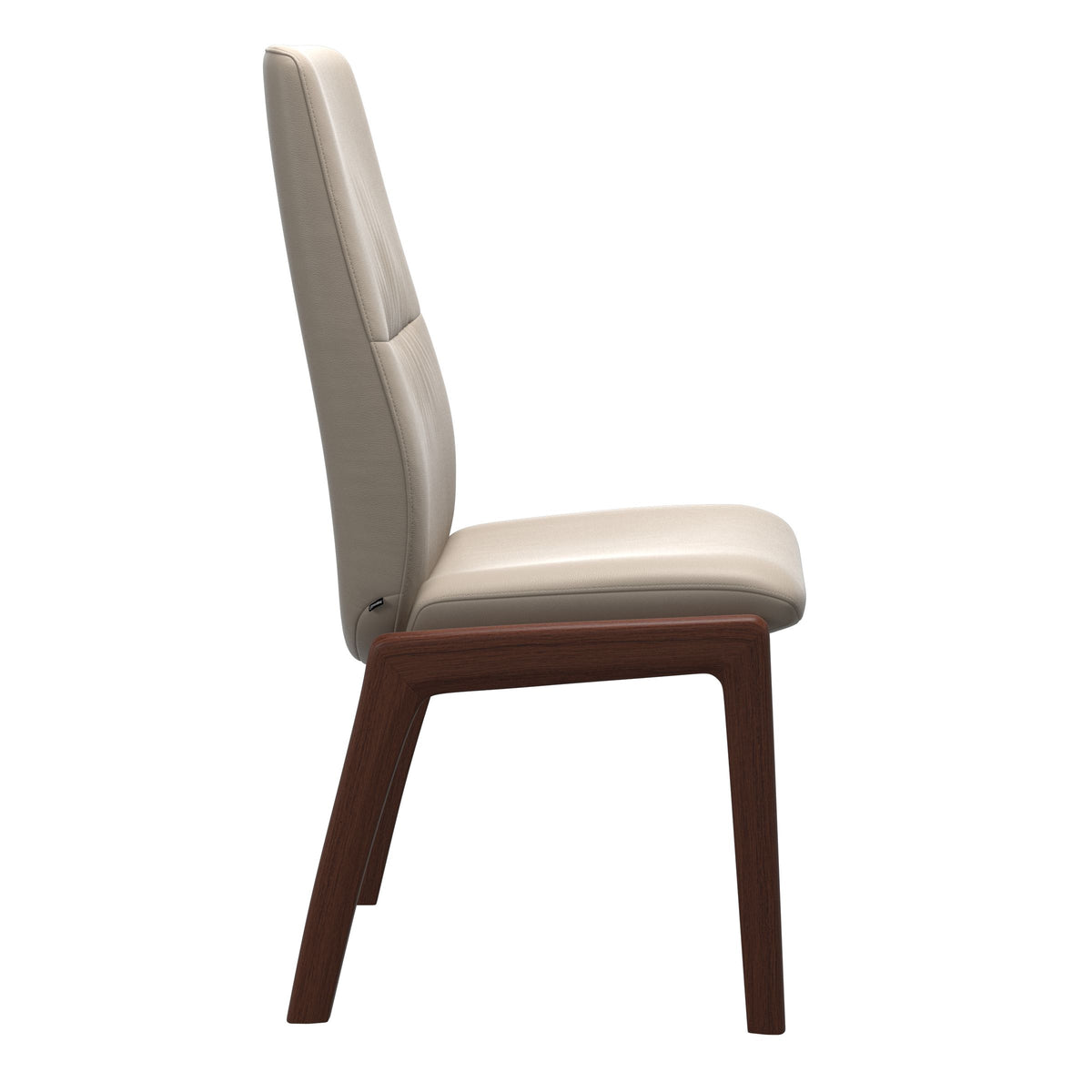 Mint High Back Dining Chair - Paloma Mushroom - Walnut Wood - D100 Armless