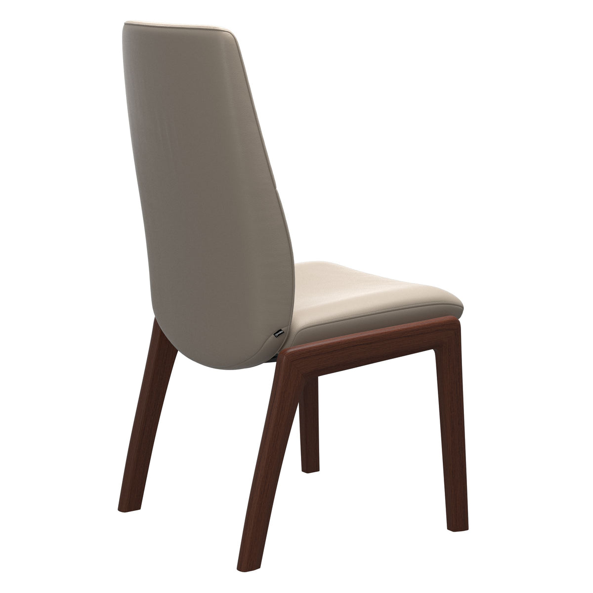 Mint High Back Dining Chair - Paloma Mushroom - Walnut Wood - D100 Armless
