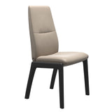 Mint High Back Dining Chair - Paloma Mushroom - Black Wood - D100 Armless